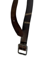 Vintage Genuine brown leather army buckle belt | L 37| SKU 4479