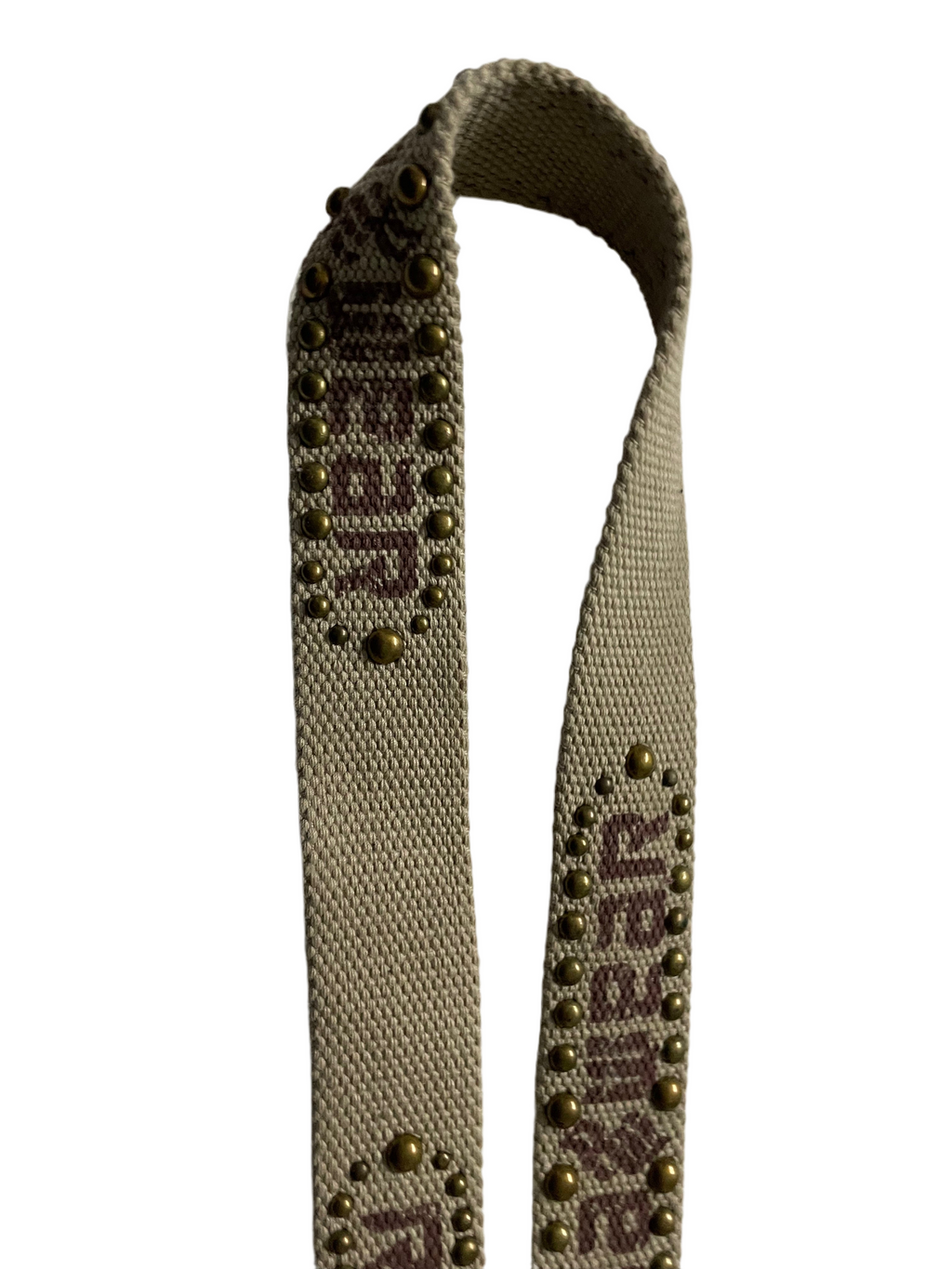 Vintage Rocawear cream military studded buckle belt| L43| SKU 4493