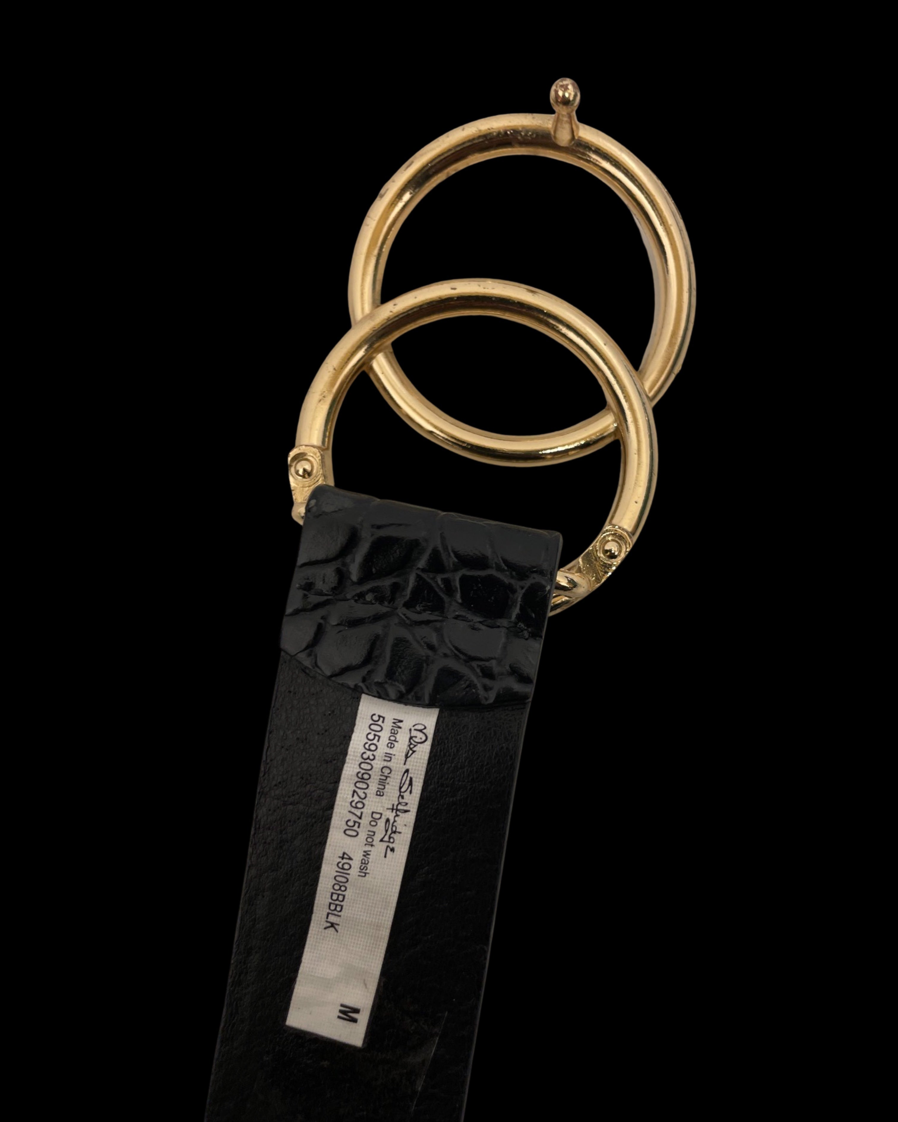 Vintage Miss Seifridge Womens Black Aserpenth Crocodile-embossed Leather Belt