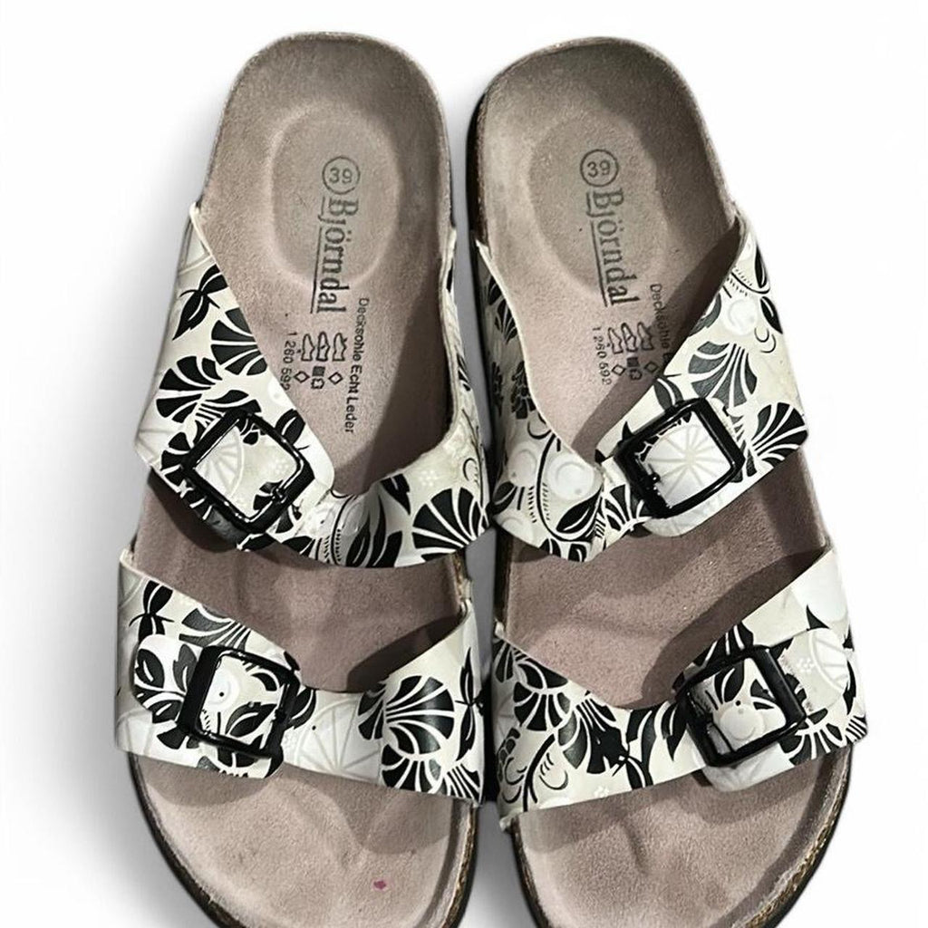 BJORNDAL Womens Fun Floral Sandals Shoes - Sz 39 8.5