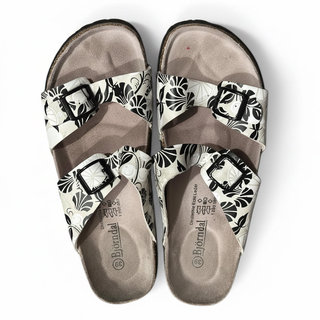BJORNDAL Womens Fun Floral Sandals Shoes - Sz 39  US 8.5 uk 7