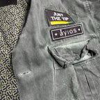 " Unisex Ayios Navy Green Street wear Jacket Made In Greece With Unique Distressed Look L32 W22 in L/XL SKU 6915"