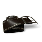 Genuine Vintage Retro Circle Studded Leather Belt -  buckle women’s M:L 32 inches