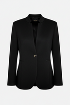 Women’s soft material Black Piazza Italia blazer #blazer in size L/Xl collar to hem 28 pit to pit 18 SKU 7037