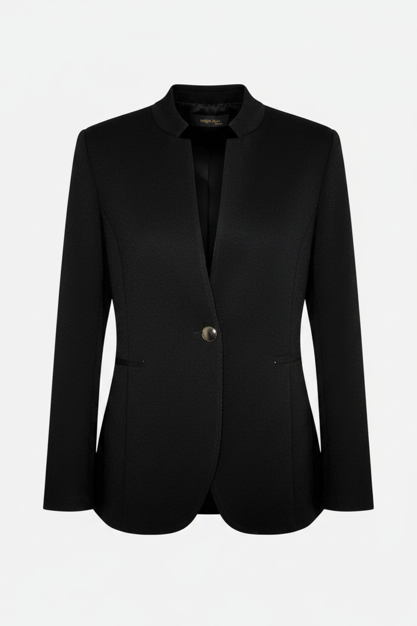 Women’s soft material Black Piazza Italia blazer #blazer in size L/Xl collar to hem 28 pit to pit 18 SKU 7037