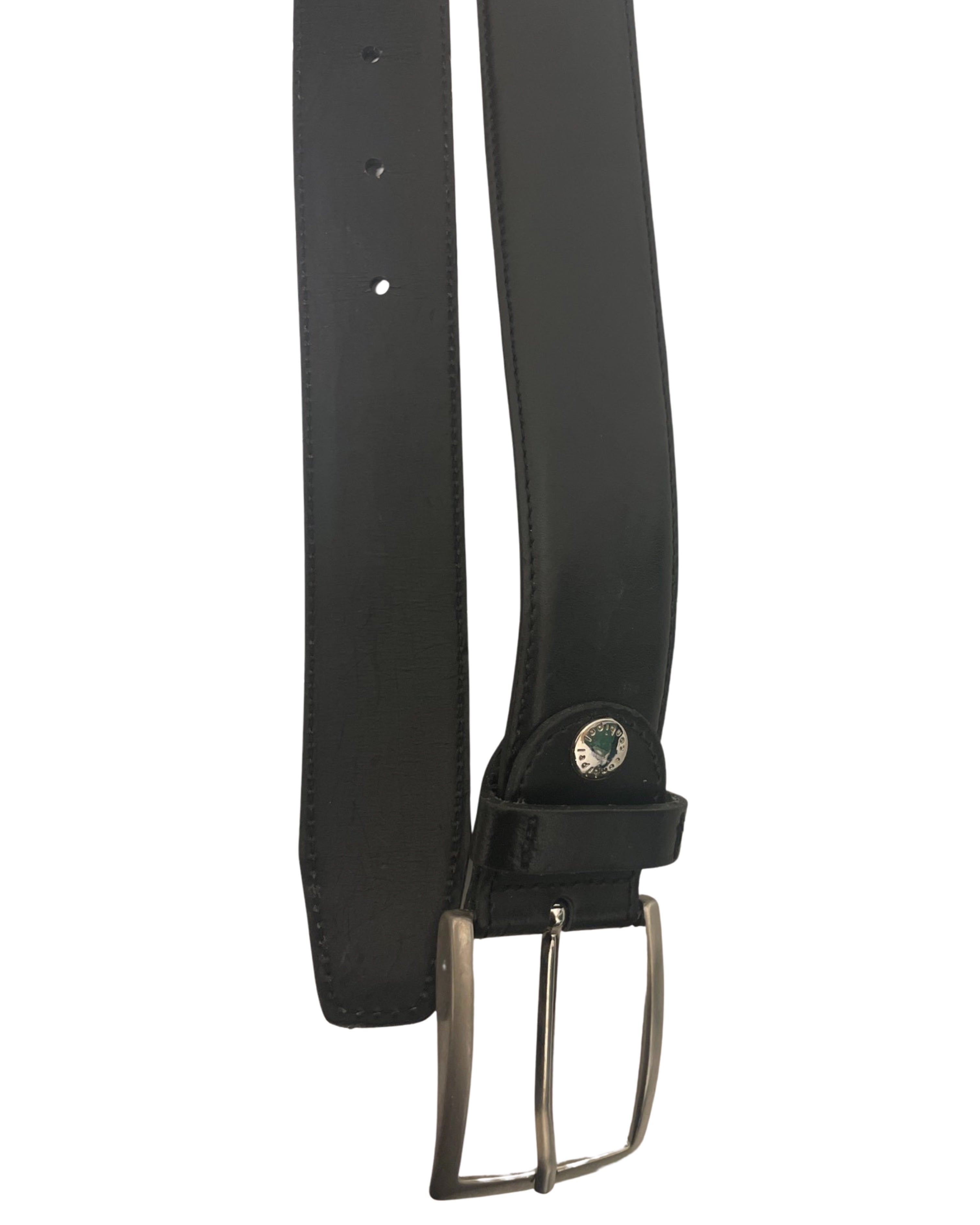 Vintage made in Italy black leather mens belt size xxl