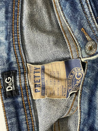 Y2K Vintage Dolce & Gabbana Low Rise Skinny Jeans Dolce & Gabbana Women's Navy and Blue Jeans W34 L29 |SKU 4259