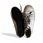 Unisex White leather Converse trainers with a worn look #streetwear size 6 men’s size 8 women’s  sku 6975