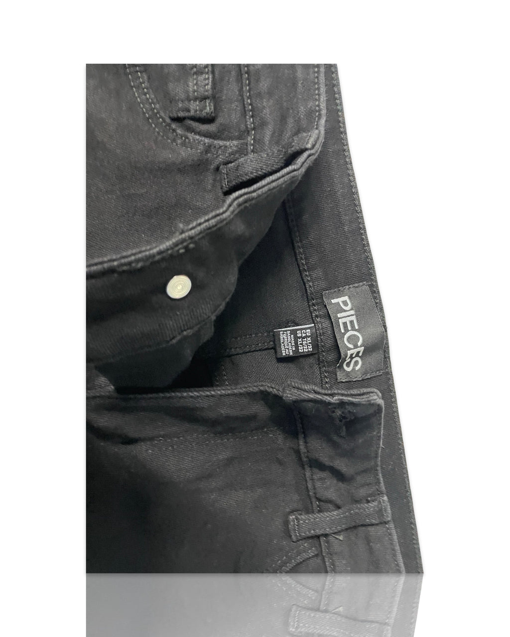 vintage black women's pieces jeggins in XL L31 W32|SKU 4238