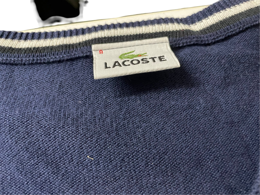 Lacoste vintage men’s v-neck sweater pullover size XXL navy SKU |4277
