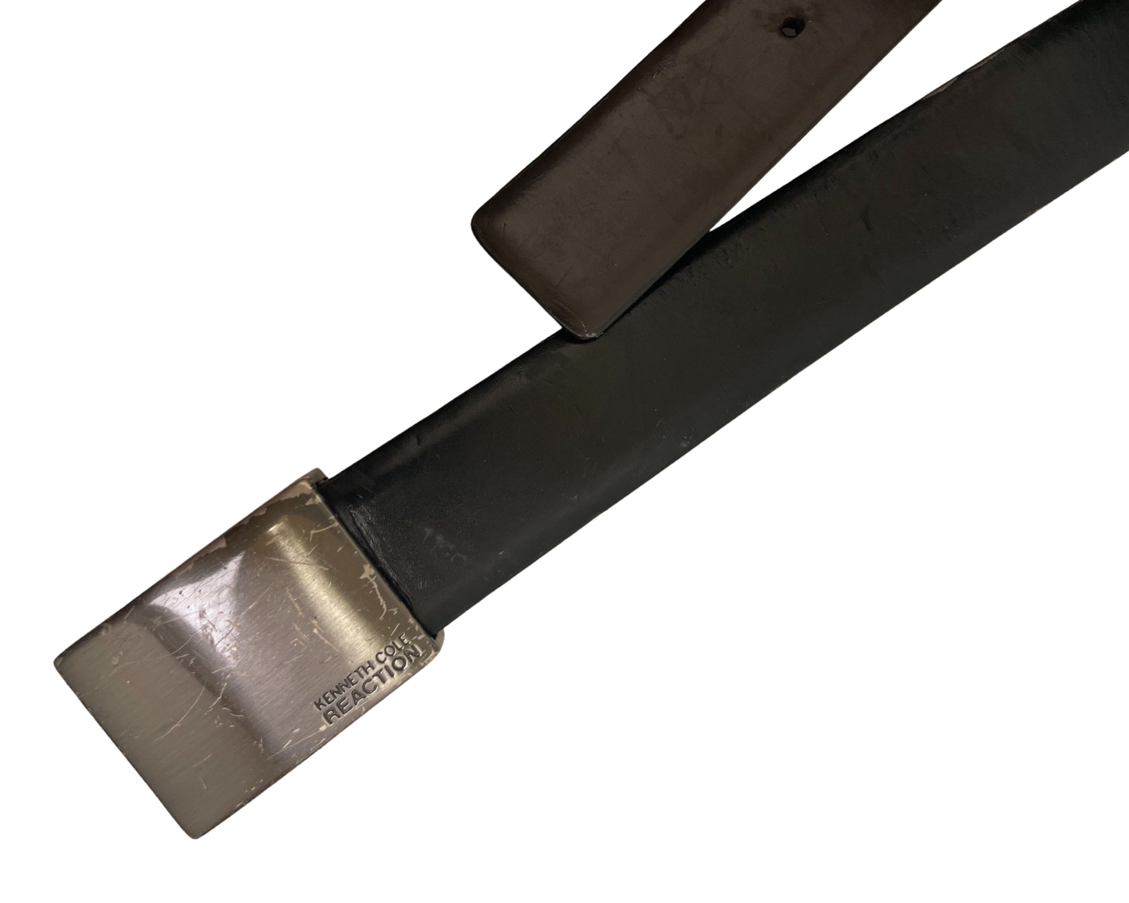 Vintage kenneth cole reaction made in china bonded leather black belt size L