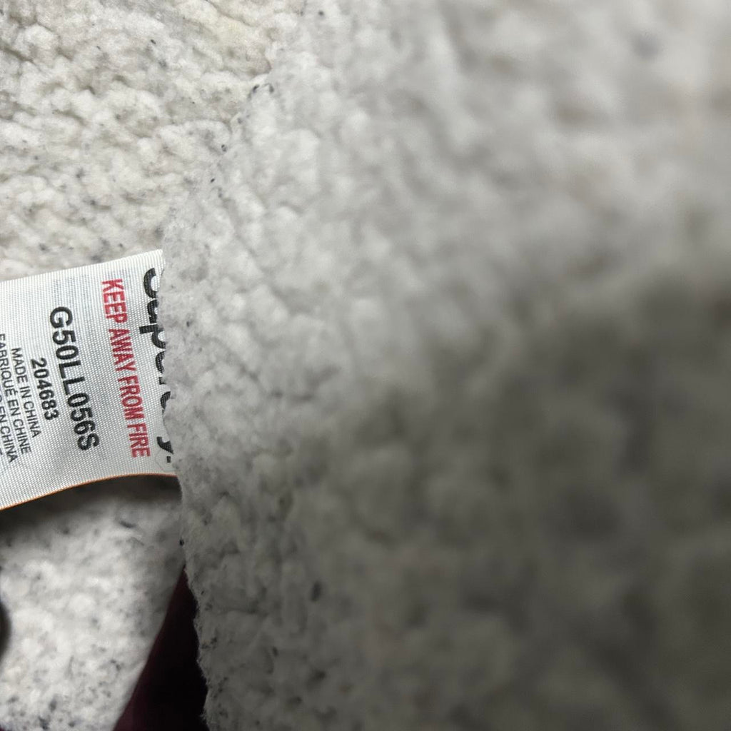 Vintage Women's Burgundy Superdry Padded Gilet with Removable Hood, Size L (26" Length, 20" Waist) - SKU 6875