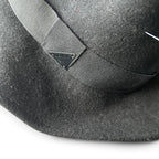 Replay Black Grey Wool Felt Fedora Hat With Adjustable Strap #wool  #sku 6808
