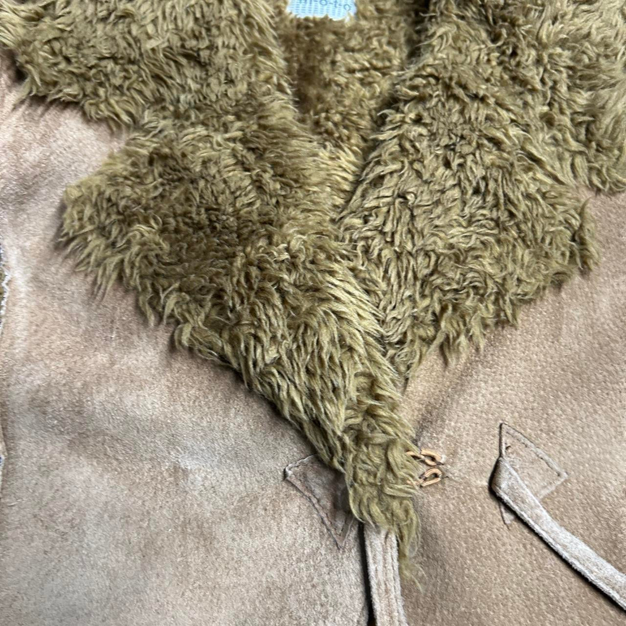 Vintage Y2K WOMEN Topshop Size Brown Suede Penny Lane Afghan Coat Jacket Boho Hippy in XL/L l35 w25 SKU 6921