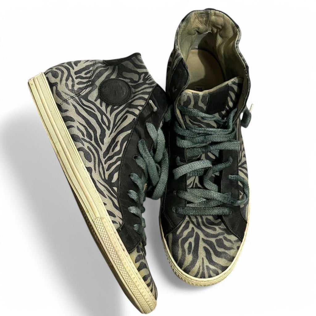 Paul Green Black and white zebra print sneakers with a 2.5" heel #y2k #zebraprint uk size 6 sku 6996