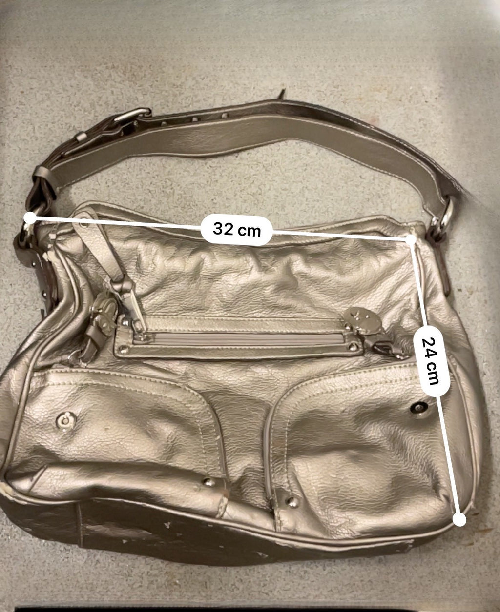  Rubynee Vintage y2k bronze leather women hand bag