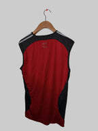 Adidas Men's Climacool short sleeve sport t-shirt in red with three-stripes style.  Kids 13-14 years old SKU 7352