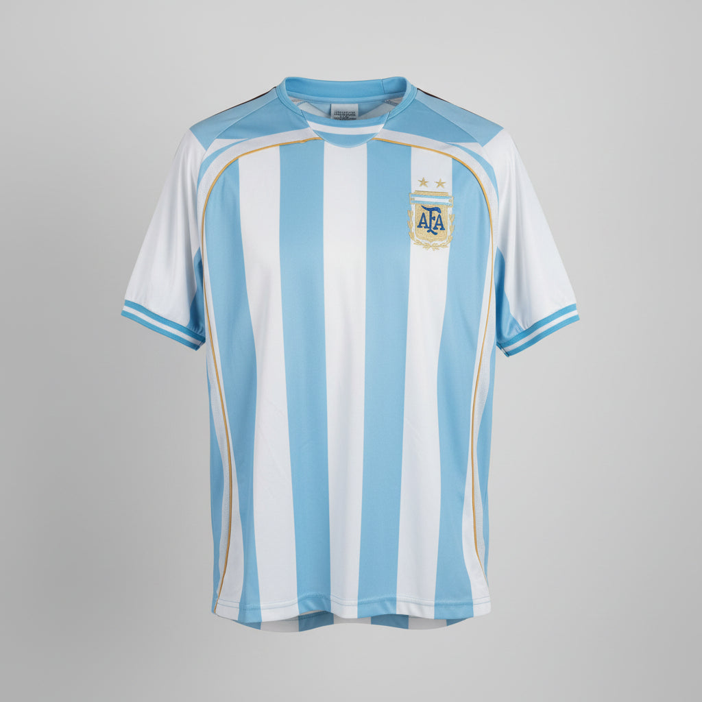 Argentina 2006 male home jersey  Maradona 10 SKU in blue & white 7419 Size M