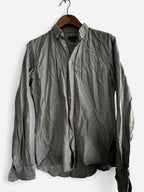 Men’s grey Zara slim fit button up shirt #slimfit in size medium collar to hem 30 pit to pit 19 sku 7049