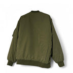 Mens Womens The crack Army Green Canvas Bomber Flight Jacket, Size  XL  SKU 6917