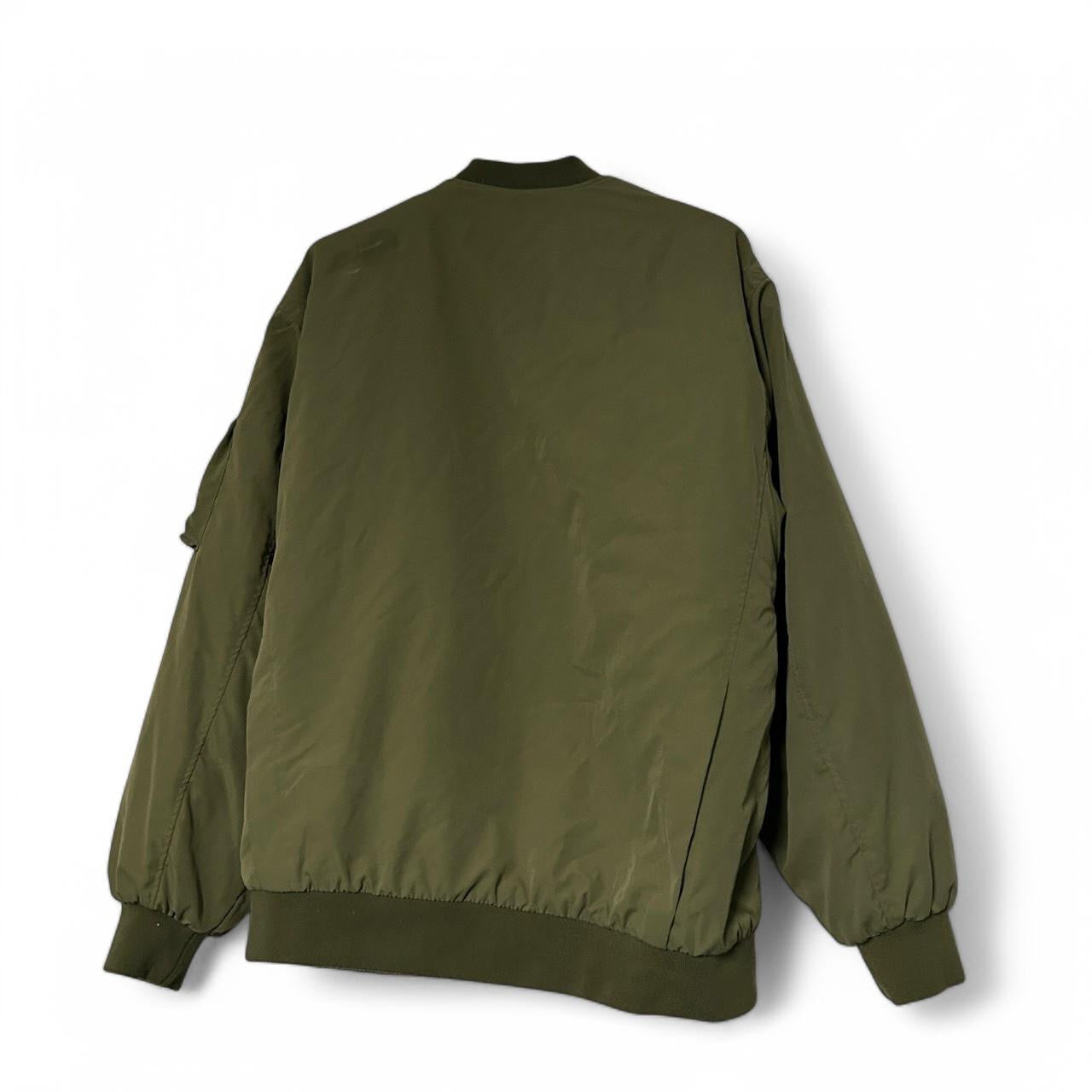 Mens Womens The crack Army Green Canvas Bomber Flight Jacket, Size  XL  SKU 6917