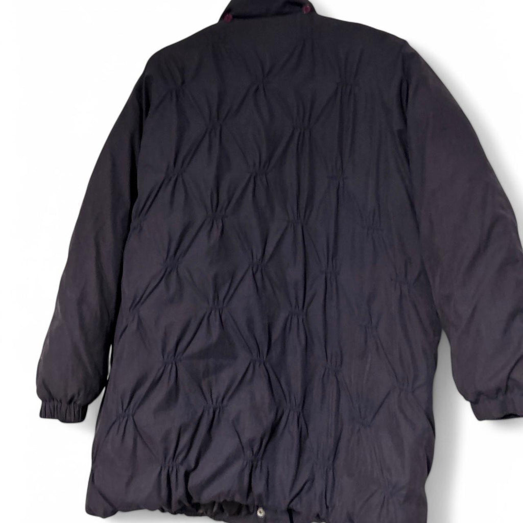 Vintage Women's UK Size 13 Taupe Grey & Purple Lightweight Padded Puffer Jacket, Size L - SKU 6930