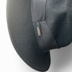 Hermani Black felt fedora hat with silver logo hat #fedorahat sku 6816