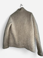 Mens H & M Cream and white Sherpa jacket with zipper pockets #winterjacket in size medium collar to hem 31 pit to pit 20 sku 7043