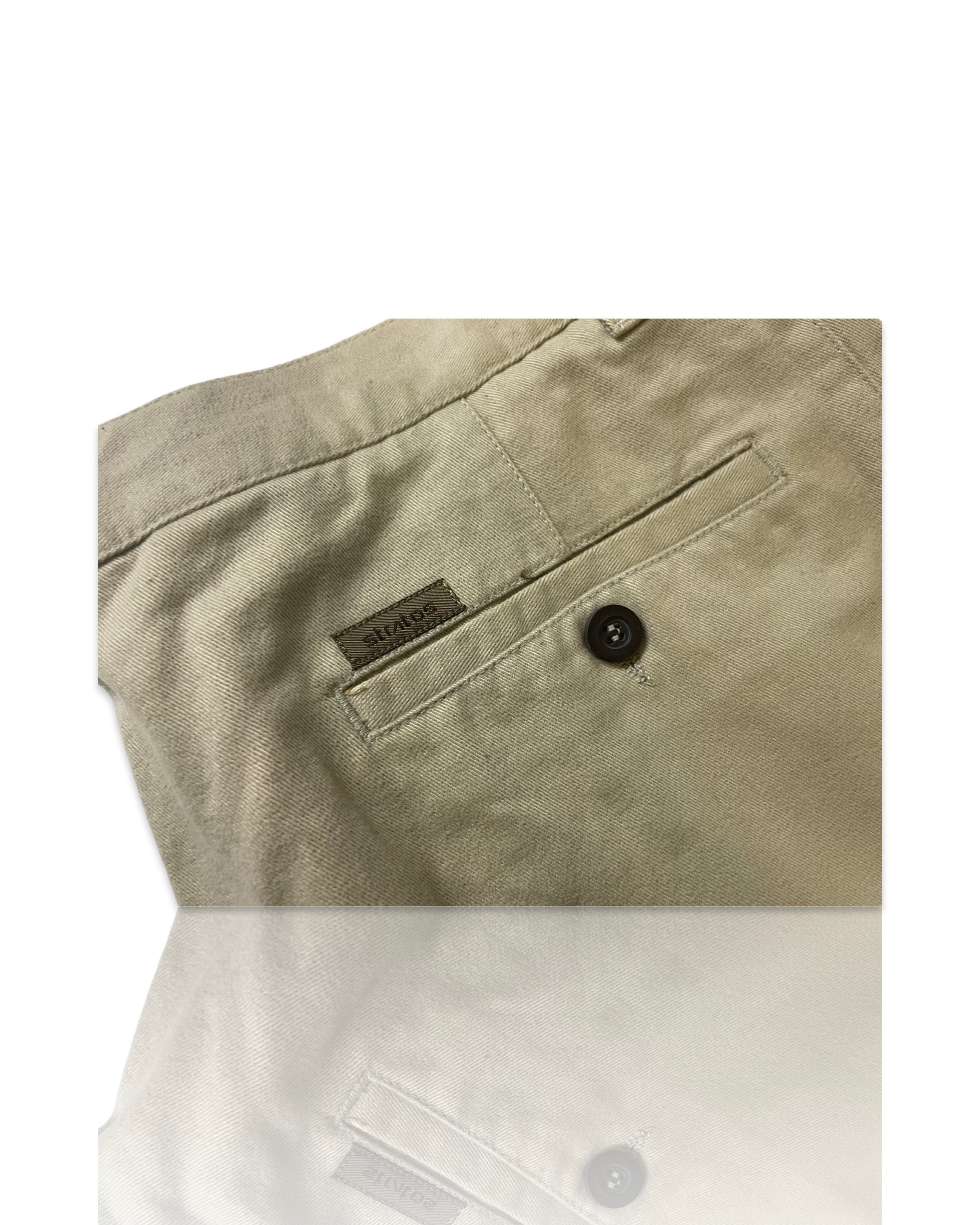 VTG 90s men’s heavy cotton  beige STRATOS MENS PEGGED CHINO TROUSERS  W36 L34 CREAM COTTON|SKU 4249