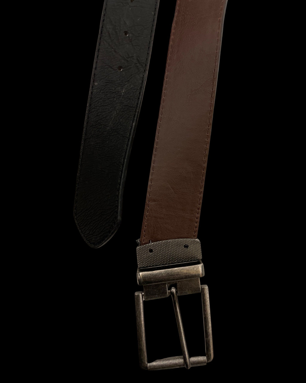 Vintage brown leather mens belt