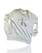 Vintage Calvin Klein Women's Grey Sweatshirt - Size Large 