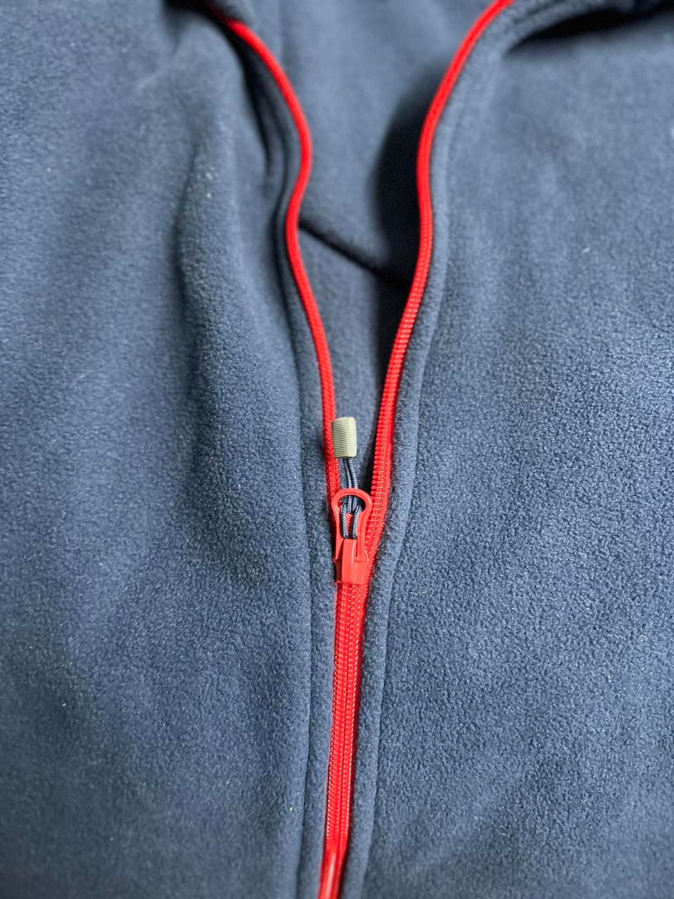 Navy blue Gelet fleece jacket with red zipper #fleecejacket SKU 6938 L 34 W 28 size 3XL