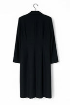 Women's Statement Black Finest Blazer Dress UK 16 Long Sleeve Button Up Dress Jacket L44 W21