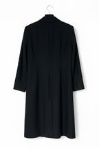 Women's Statement Black Finest Blazer Dress UK 16 Long Sleeve Button Up Dress Jacket L44 W21