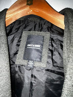 Grey Only & Sons wool blend overcoat #wintercoats in XL collar 39  pit to pit 24 7062