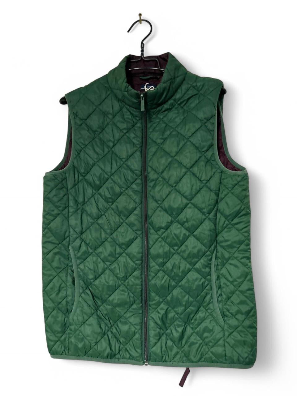 Womens Vest-DUSTIN-SPORT-"spruce night" green quilted full zip lined-PS SKU6937