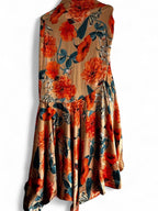 VTG 90s Y2K Asymmetric Dress Psychedelic Floral Pop Art Zum Zum Dress Size M