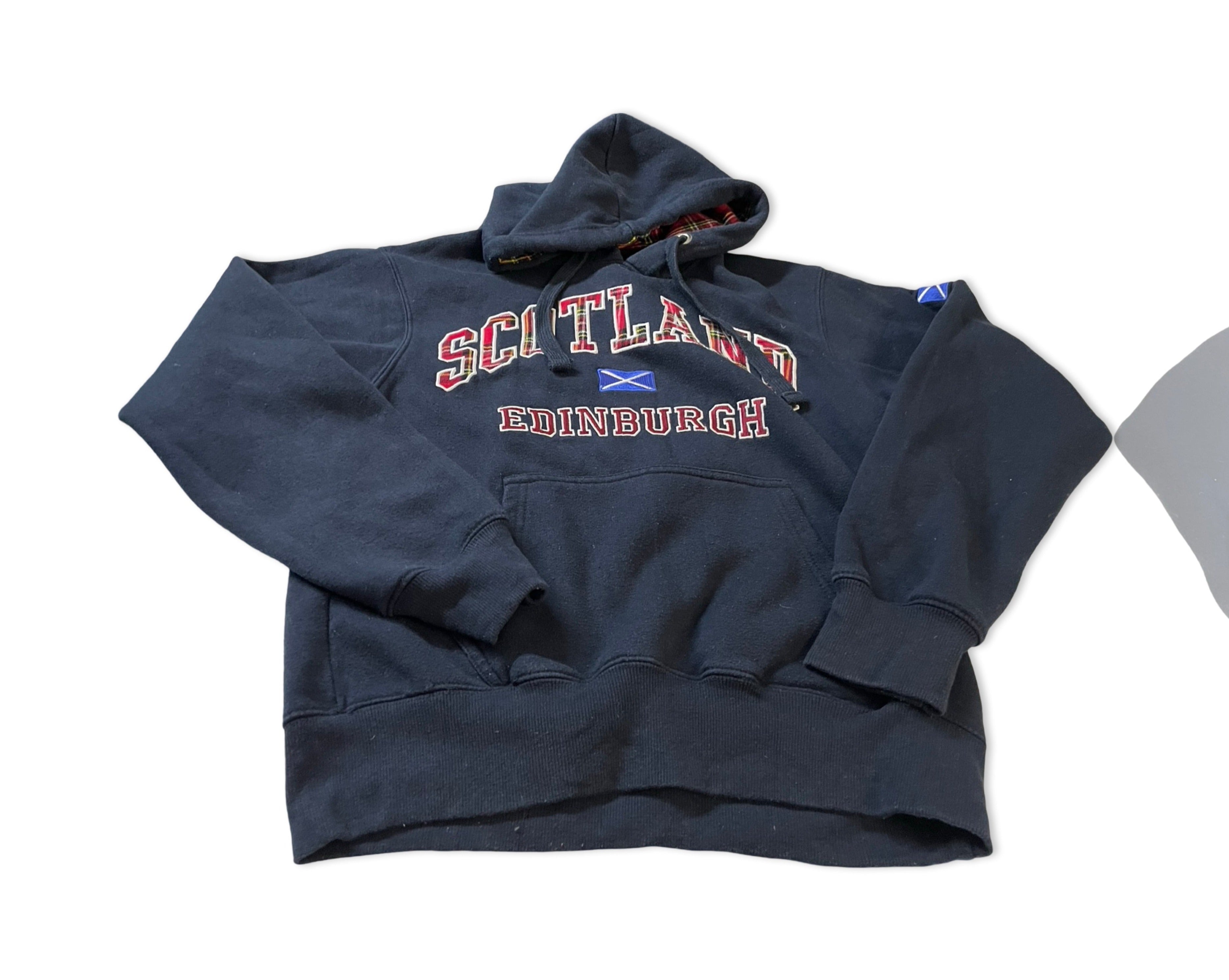 VINTAGE EDINBURGH TARTAN LION HOODIE L25 W18 |SKU 4178