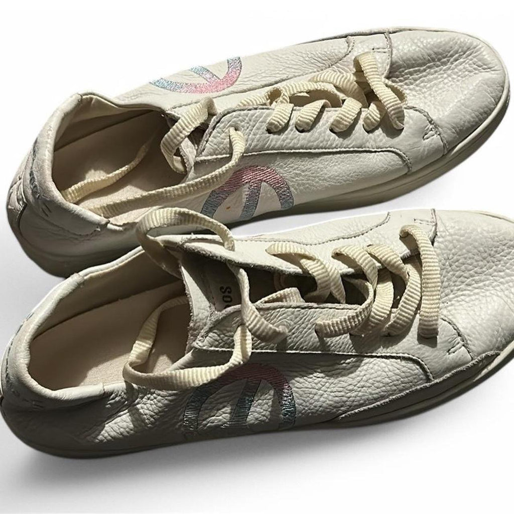 Soludos Ibiza Platform Casual Sneakers Women's Size 6 UK M, White Leather Shoes 