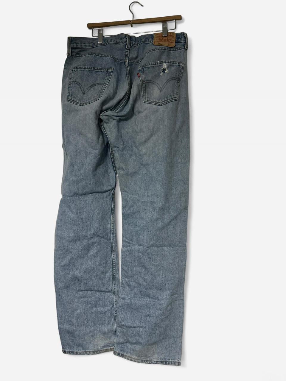 Levis 501 Denim Jeans 90’s Mens 36x34 (Fits 34x33) Grunge Stained Thrashed USA