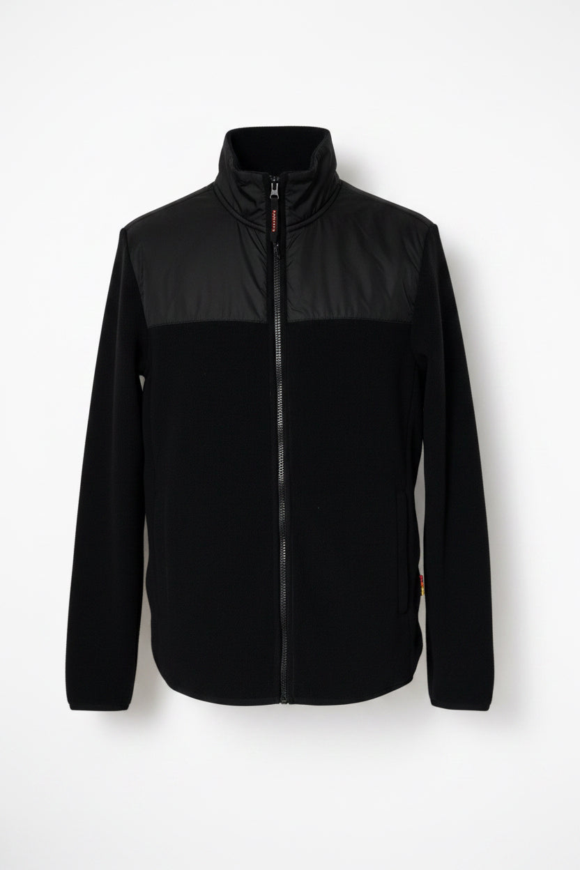 Sundek Black zip-up fleece jacket with red accents #fleecelove L29 W20 sku 6890 in xs
