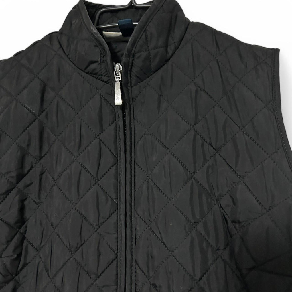 Karen Scott Women’s golf Black quilted fleece vest #fleecevest in small L26 W21 SKU 6888
