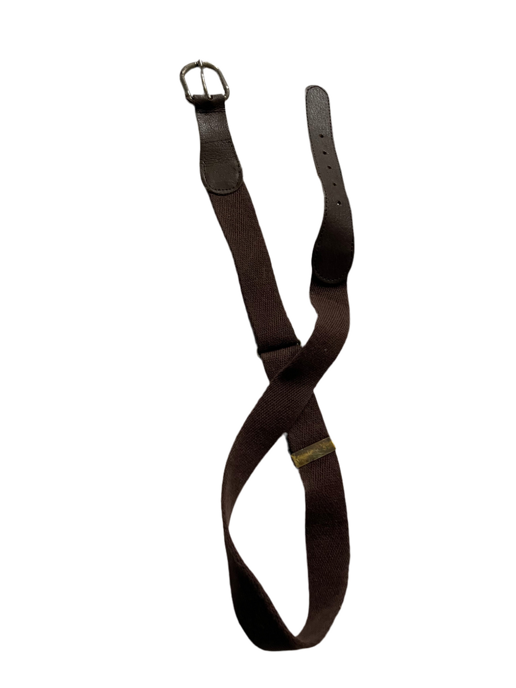 Vintage men's brown elastic braided belt| L35| SKU 4495