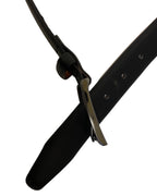 Vintage Genuine black mens leather square buckle belt size m