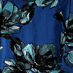 Limited Blue and black floral dress with 3/4 sleeves in size small #floraldress collar to hem 35 pit to pit 19 sku 7026