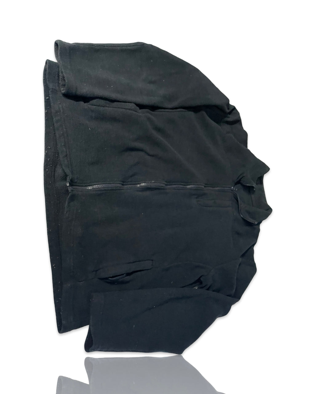 Vintage Mens  Zip Up Fleece Jacket Black Large L29 W 21 |SKU 4230