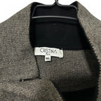 Vintage Cristina Paris Women's Grey Zip-Up Jacket, Size M/L (25" Length, 18" Waist) - SKU 6884