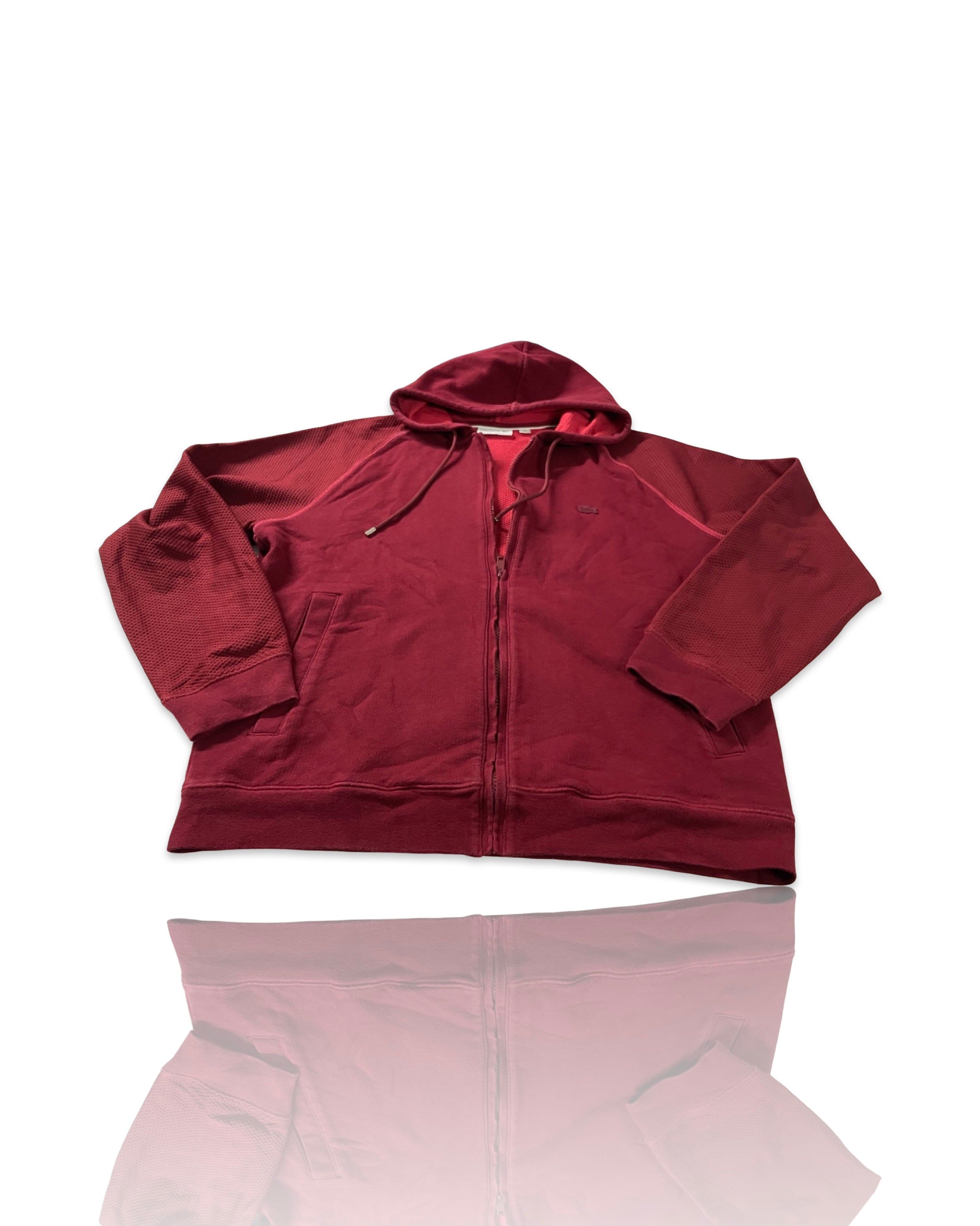 Cliche Vintage| Vintage red Lacoste LACOSTE vintage hooded jacket | Women’s hoodie 00s 90s full zip sport sweater | Cozy warm classic sweatshirt jumper for women men | Large Size
