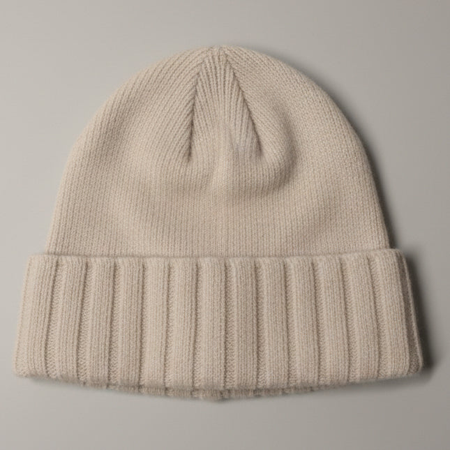 Carolyn Donelly Beige Ribbed Knit Beanie SKU 7326