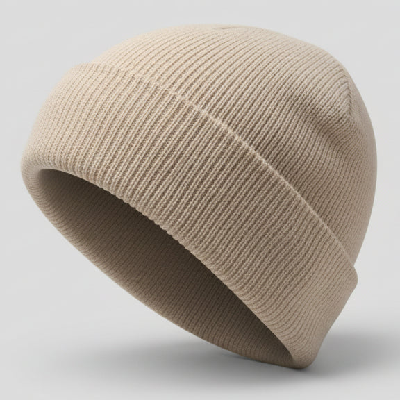 Carolyn Donelly Beige Ribbed Knit Beanie SKU 7326
